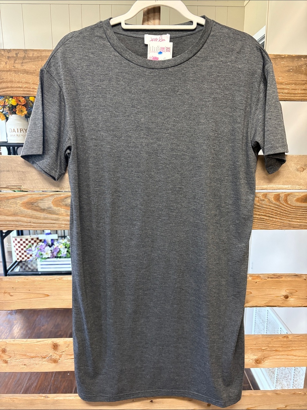Heather Gray Crewneck Womens T-Shirt Dress NWT